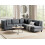 Beliani Modular Corner Sofa 5 Seater UNSTAD Right Hand Dark Grey Fabric 2