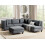 Beliani Modular Corner Sofa 5 Seater UNSTAD with Ottoman Fabric Dark Grey Right Hand 2