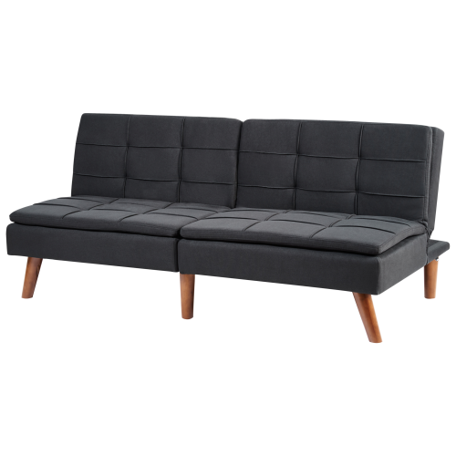 Beliani Sofa Bed 3 Seater RONNE Fabric Black 1