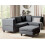 Beliani Modular Corner Sofa 4 Seater UNSTAD Left Hand Dark Grey Fabric with Ottoman 2