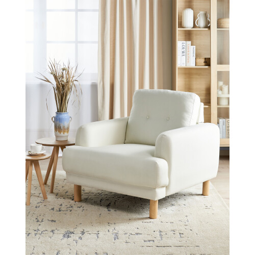 Beliani Armchair TUVE Fabric Off-White 1