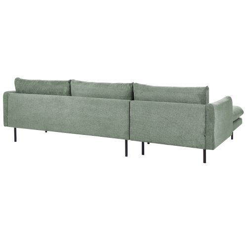 Beliani Corner Sofa 4 Seater VINTERBRO Fabric Light Green Right Hand 2