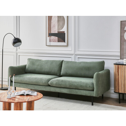Beliani Sofa 3 Seater VINTERBRO Fabric Light Green 1