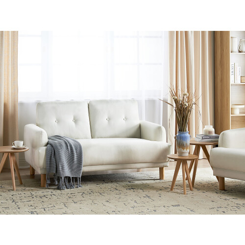 Beliani Sofa 2 Seater TUVE Fabric Off-White 2