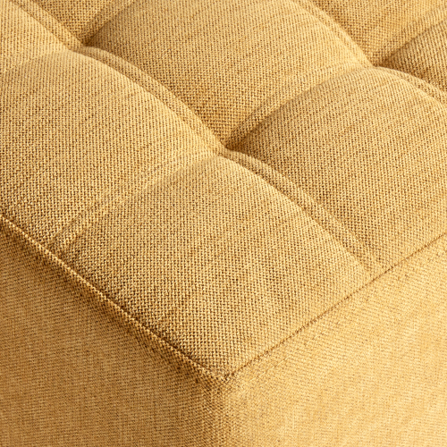 Beliani Pouffe KANSAS Fabric Yellow 1