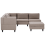Beliani Modular Corner Sofa 5 Seater UNSTAD Right Hand Brown Fabric with Ottoman 5