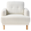 Beliani Armchair TUVE Fabric Off-White 4