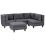 Beliani Modular Corner Sofa 4 Seater UNSTAD Left Hand Dark Grey Fabric with Ottoman 4