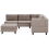Beliani Modular Corner Sofa 5 Seater UNSTAD with Ottoman Fabric Brown Left Hand 4
