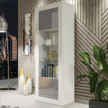Display Cabinet 170cm Illume - White & Grey Gloss Doors