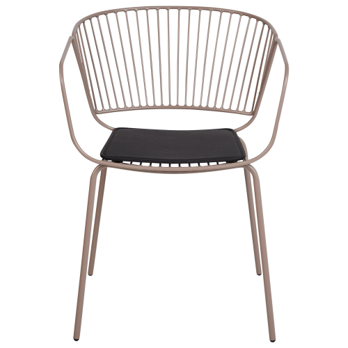 Beliani Set of 2 Dining Chairs RIGBY Metal Beige 2