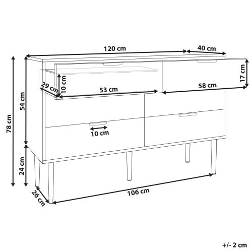 Beliani 6 Drawer Chest SOHO White 2