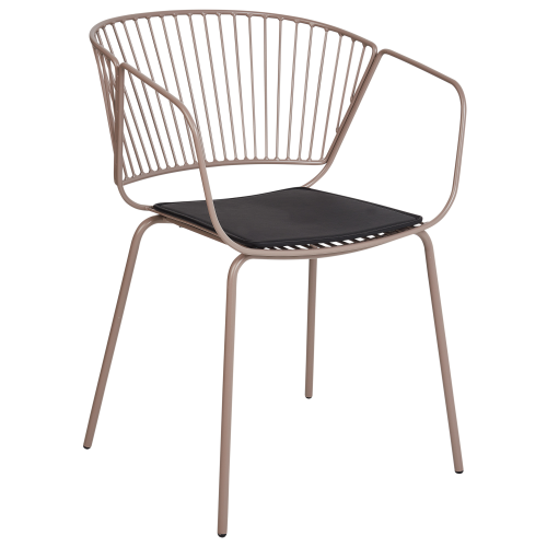 Beliani Set of 2 Dining Chairs RIGBY Metal Beige 1