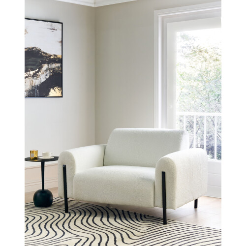 Beliani Armchair ASKIM Boucle White 1