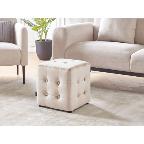Beliani Pouffe WISCONSIN Velvet Light Beige 2