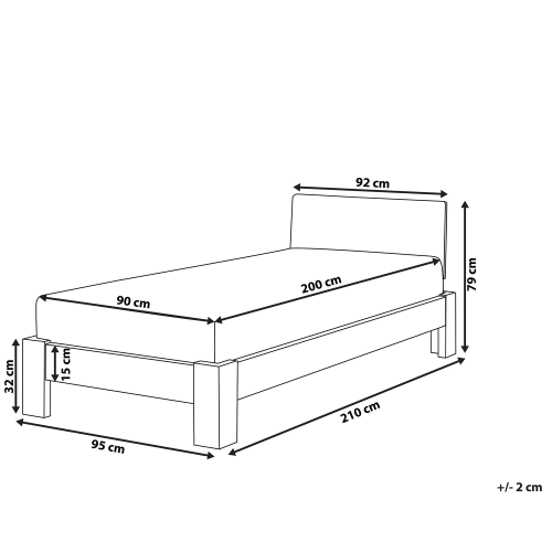 Beliani Bed Pine Wood ROYAN 90 x 200 cm (EU Single) White 2