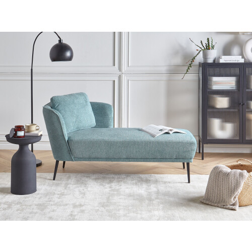 Beliani Left-Hand Chaise Longue ARTHEZE Fabric Light Blue 1