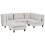 Beliani Modular Corner Sofa 4 Seater UNSTAD with Ottoman Fabric Light Beige Left Hand 4