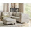Beliani Modular Corner Sofa 4 Seater UNSTAD with Ottoman Fabric Light Beige Right Hand 2