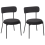 Beliani Set of 2 Dining Chairs ALLISON Boucle Black 4