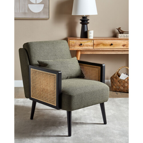 Beliani Armchair ORUM Fabric Dark Green 1