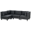 Beliani Modular Corner Sofa 4 Seater UNSTAD Right Hand Black Fabric 4