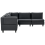 Beliani Modular Corner Sofa 5 Seater UNSTAD Fabric Black Right Hand 4