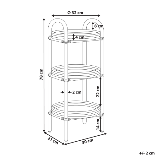 Beliani Side Table TROOLIE Rattan Natural 2