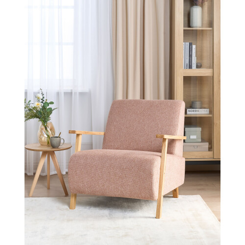 Beliani Armchair LESJA Fabric Pink 1