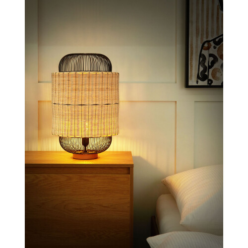 Beliani Table Lamp TANGANYIKA Rattan Natural 1