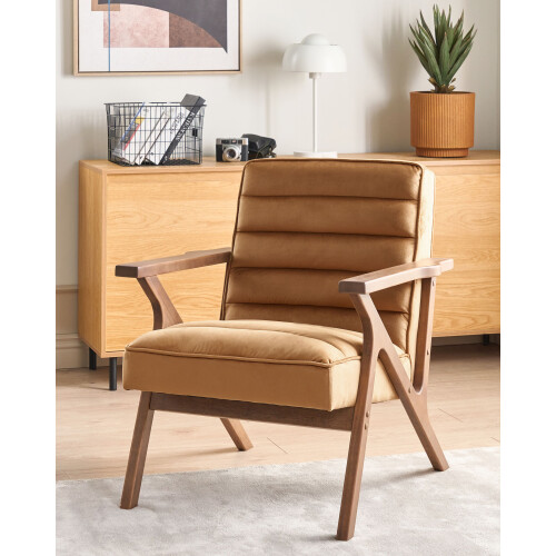 Beliani Armchair KISA Velvet Brown 1