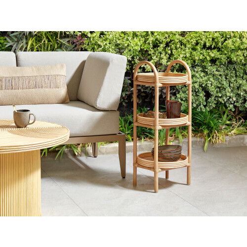 Beliani Side Table TROOLIE Rattan Natural 1