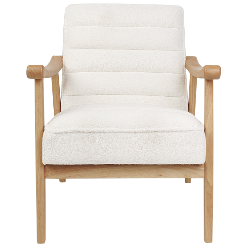 Beliani Armchair LEKNES Boucle Off-White 2