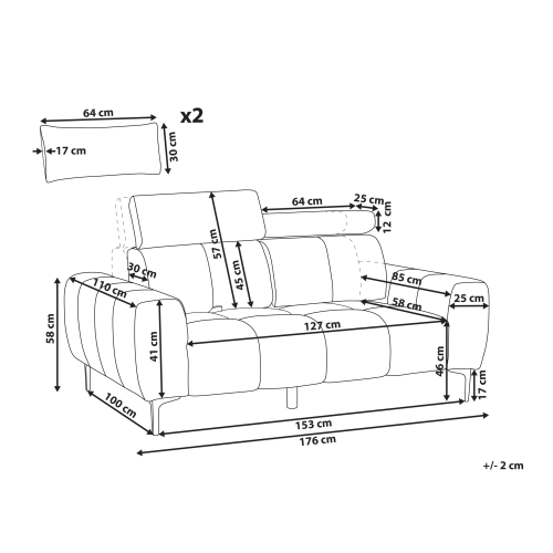 Beliani Sofa 2 Seater VEGAMO Boucle White 2
