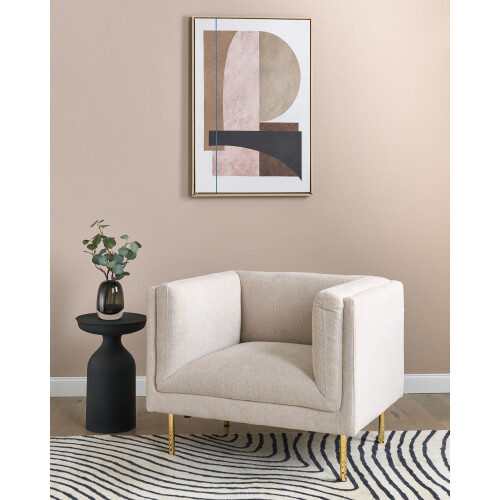 Beliani Armchair MOEN Fabric Beige 1