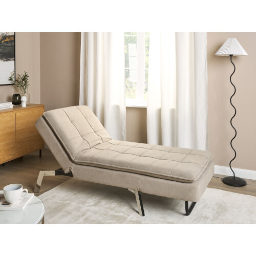 Beliani Chaise Longue LOIRET Fabric Taupe 1