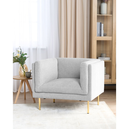 Beliani Armchair MOEN Fabric Light Grey 1