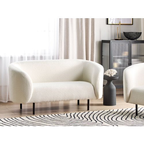 Beliani Sofa 2 Seater LOEN Boucle White 1