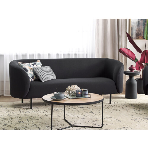 Beliani Sofa 3 Seater LOEN Fabric Black 1
