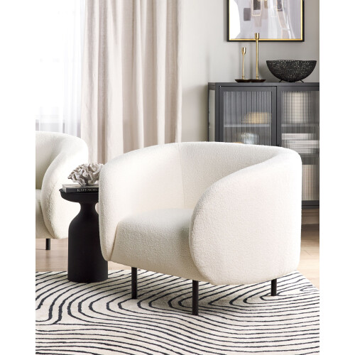 Beliani Armchair LOEN Boucle White 1