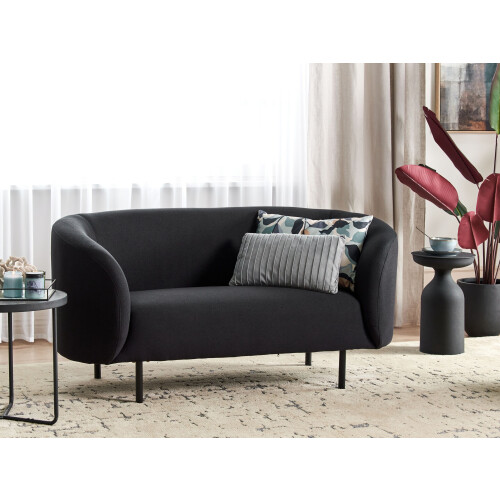 Beliani Sofa 2 Seater LOEN Fabric Black 1