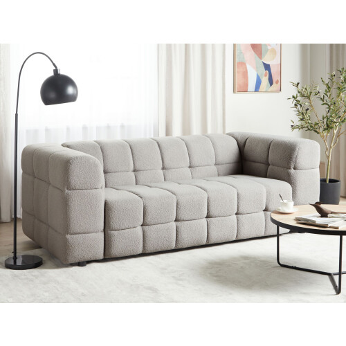 Beliani Sofa 3 Seater MULLOLA Boucle Grey 1