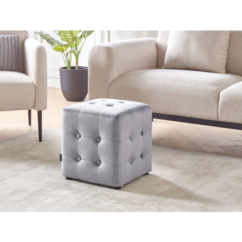 Beliani Pouffe WISCONSIN Velvet Grey 1