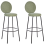 Beliani Set of 2 Bar Chairs EMERY Boucle Light Green 2