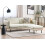 Beliani Sofa 3 Seater TONSBERG Fabric Light Beige with Ottoman 2