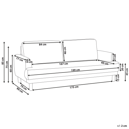 Beliani Sofa 3 Seater TUVE Boucle White 1