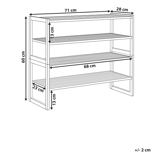 Beliani Shelving Unit UVALDA Bamboo Light Brown 2