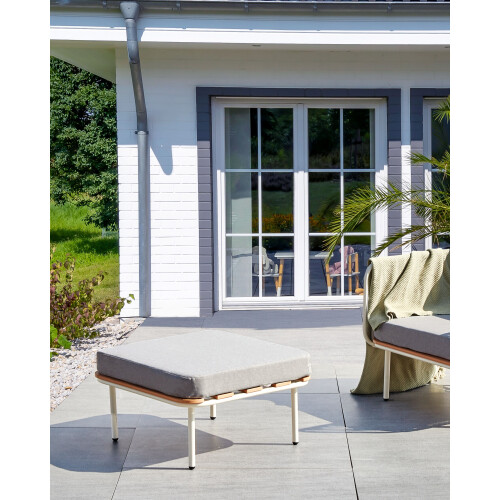 Beliani Garden Ottoman SENISE Metal Grey 1