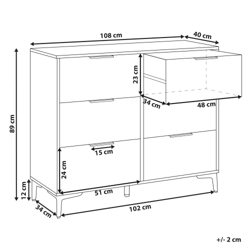 Beliani 6 Drawer Chest WALCOTT Beige 2