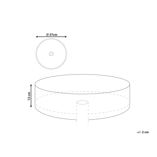 Beliani Countertop Basin GELDO  370 mm Ceramic White 2